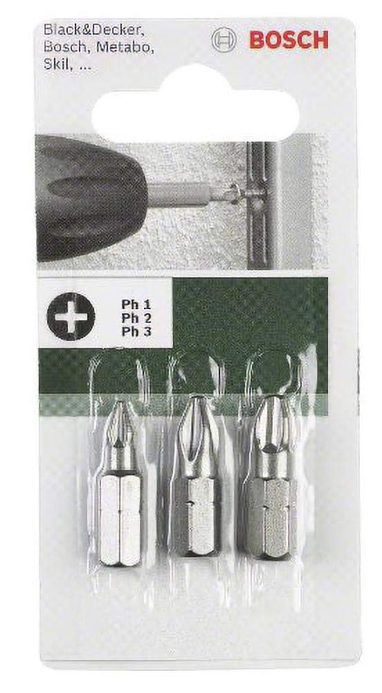 Bosch 2609255964 25mm Screwdriver Bit Set in Standard Quality (3 Pieces)