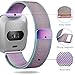 UHKZ Compatible Fitbit Versa Bands, Stainless Steel Mesh Milanese Sport Metal Wristband Loop Accessories for Women Men with Fitbit Versa Screen Protector Case Compatible Fitbit Versa Smartwatch