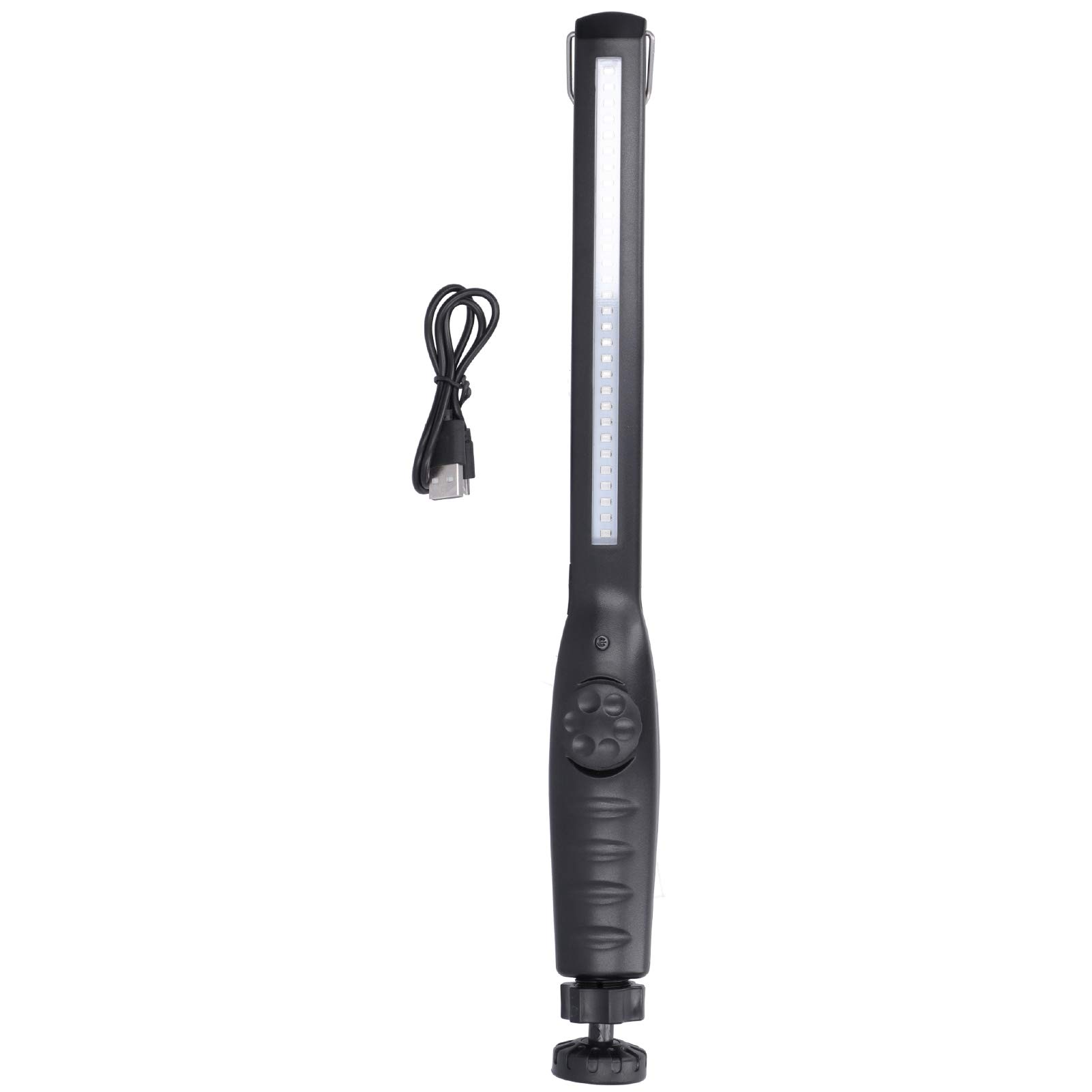 Walfront UV LED Rechargeable Inspection Torch Handheld for Home and Work Black