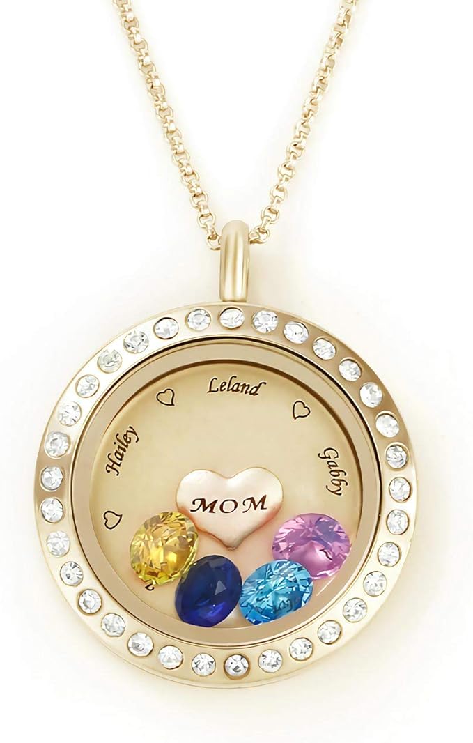 Drawelry Locket Pendant Charms Necklace Name Necklace