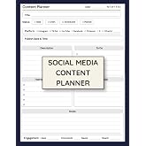 Social Media Content Planner: Daily Organizer to Plan, Schedule &amp; Track Posts: Simple Notebook for Content Creators, Influencers &amp; Small Business Owners