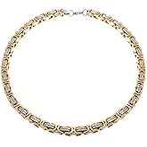 Mechanic Byzantine Biker Jewelry Urban Double link Flexible Double link Flexible Heavy Chain Necklace For Men For Teen Black Gold Silver Two Tone Stainless Steel 20 24 30 Inch 8MM