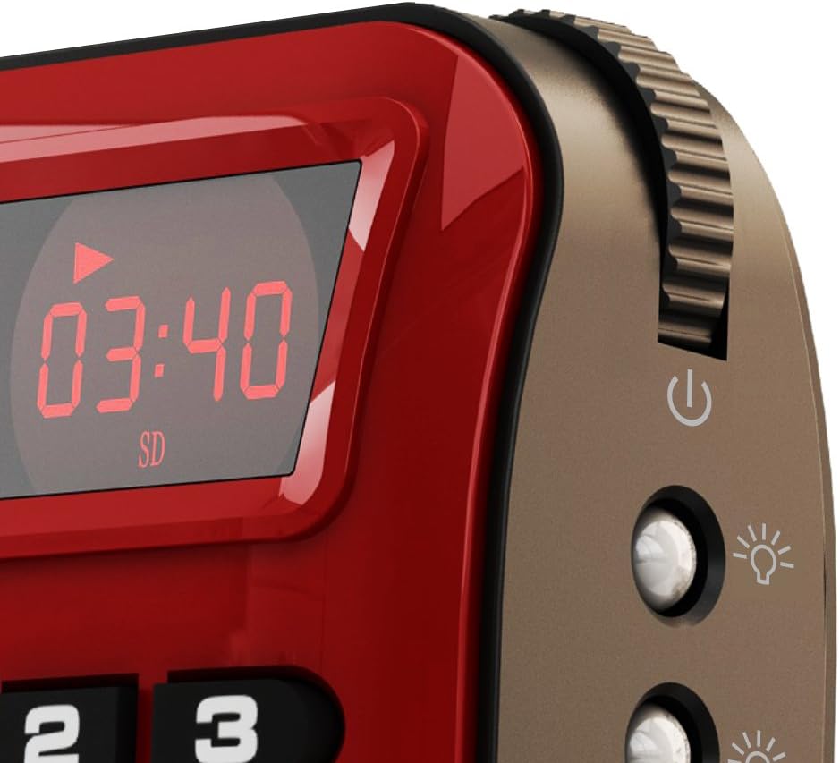 Rolton W405 Portable Mini FM Radio Speaker Music Player TF Card For PC iPod Phone with LED Display (Red)