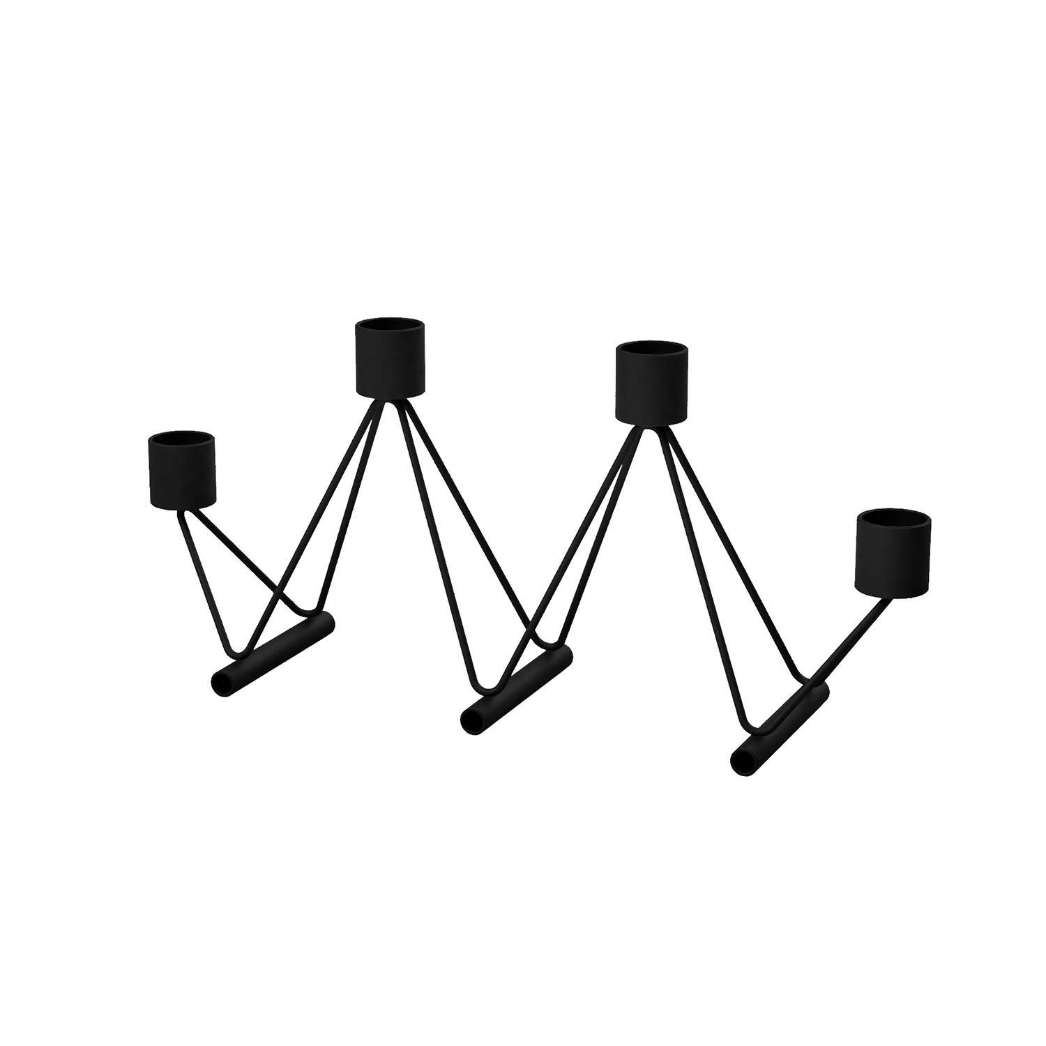 Cooee Design Vinkel Black Candle Holder, Stainless Steel, Black, L : 8, W : 30, H : 13.5 cm
