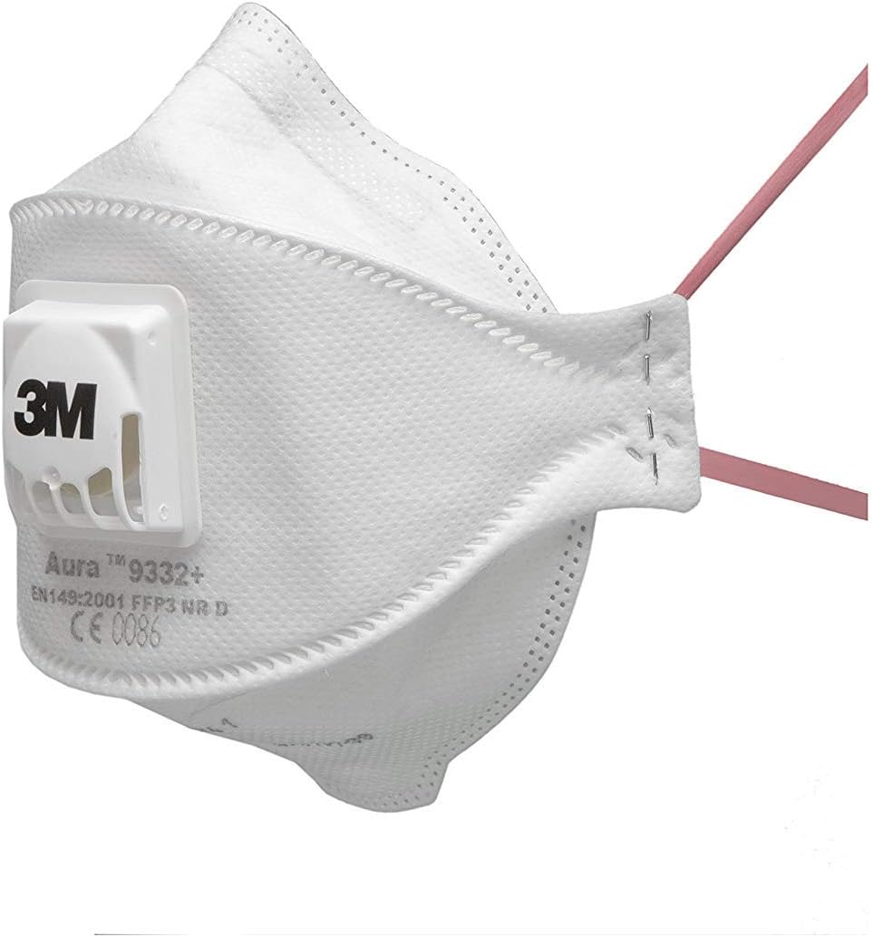 Original Box of 10pcs N95 3M Aura 9332+ Respirator FFP3 New Lot R193005 Made in Singapore Expiry 10/2024 Foldable Proprietory 3-PANEL DESIGN LIMITED STOCK