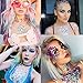 Lady Up Mermaid Breast Jewels, Body Gems Jewelry Sticker Crystals Rhinestones Face Temporary Tattoos for Party Halloween Festival, 4 PCS