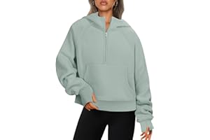 ATHMILE Sweatshirts For Women Cropped Hoodies Half Zip Fleece Pullover Winter Clothes Quarter Zip Up 2023 Outfits Sweater