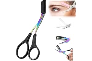 hoehew Eyebrow Trimmer Scissor, 2025 Upgraded Precision Eyebrow Trimming Scissors with Comb, Non-Slip Eyebrow Cutter Hair Removal Eyebrow Scissors Makeup Tools