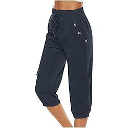 Wherehouse Capri Pants for Women Summer Casual