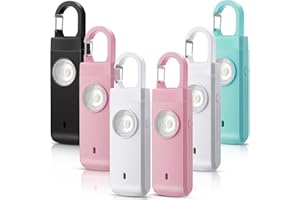 Tellegloww 6 Pcs Rechargeable Personal Safety Alarm for Women 130dB Loud Sound Personal Siren with LED Self Defense Keychain for Women Daughter Seniors Elderly Teen Student