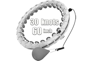 KJP 30 Knots Smart Weighted Fit Hoop Plus Size for Adults Weight Loss, Infinity Fitness Hoop, 2 in 1 Adjustable and Detachable Circular Workout Equipment for Women