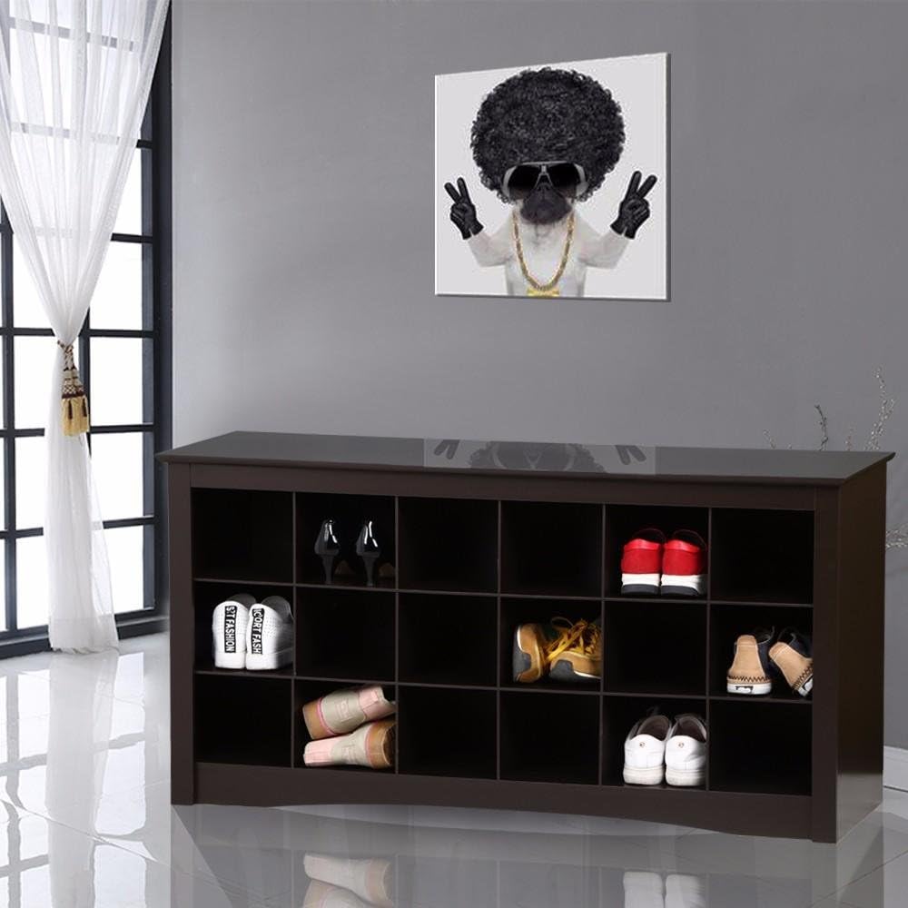 Topeakmart Blanco Madera Zapatero Cubbie Banco, Café expreso: Amazon