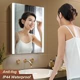 KWW LED Lighted Bathroom Medicine Cabinet Mirror Defogger Dimmer 3 Color Lights view 6