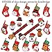 LimBridge Christmas Mini Stockings, 12 Pack 6.25 inches Small 3D Kids Glitter Set, Felt Xmas Tree Santa Claus Snowman Reindeer Gift Card Silverware Holders, Mini Personalized Holiday Treat Bag