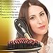 Hair Straightener Brush by Sara Mor: Heated Gold Detangle Comb for Straightening, Infused with Anion, Rapid Heating Ceramic Plates, and Thermal Insulation Tips plus Free Travel Bag and 2 Hair Clips