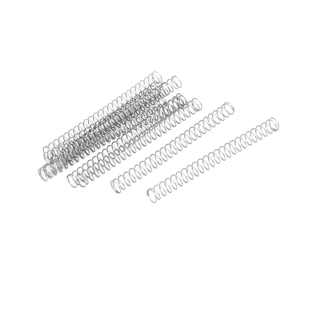 sourcingmap Compression Spring,304 Stainless Steel,4mm OD,0.3mm Wire Size,45mm Free Length,Silver Tone,10Pcs