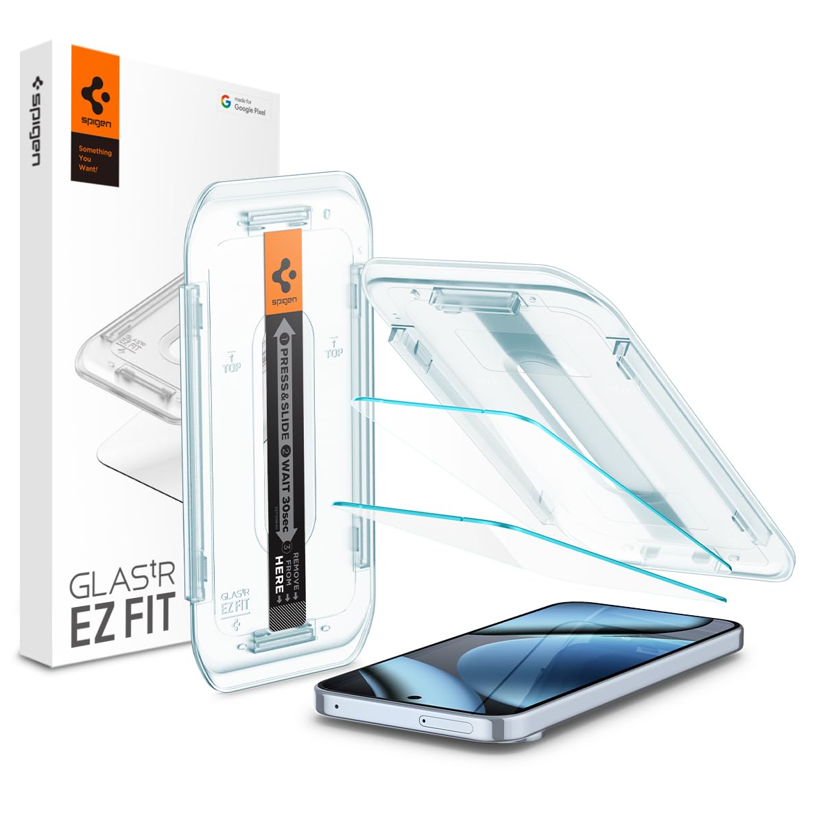 Photo 1 of Spigen AluminaCore Tempered Glass Screen Protector [GlasTR EZ FIT] designed for Pixel 10 Pro | Pixel 10 | Pixel 9 Pro | Pixel 9 [2 Pack] Aluminum-Enhanced Durability and Impact Resistance