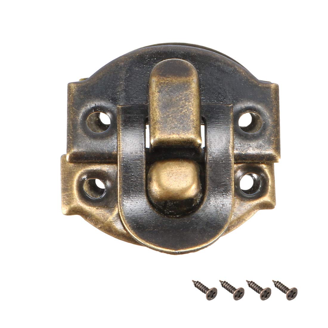 sourcing map Box Latch, Retro Style Small Size Bronze Decorative Hasp Jewelry Cases Catch w Screws 10 pcs