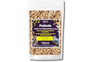 Chirp & Maple, Unsalted Peanuts in Shell for Wild Birds and Wildlife, Raw Unroasted, Podnuts - Wild Bird Food 1.3KG Bag