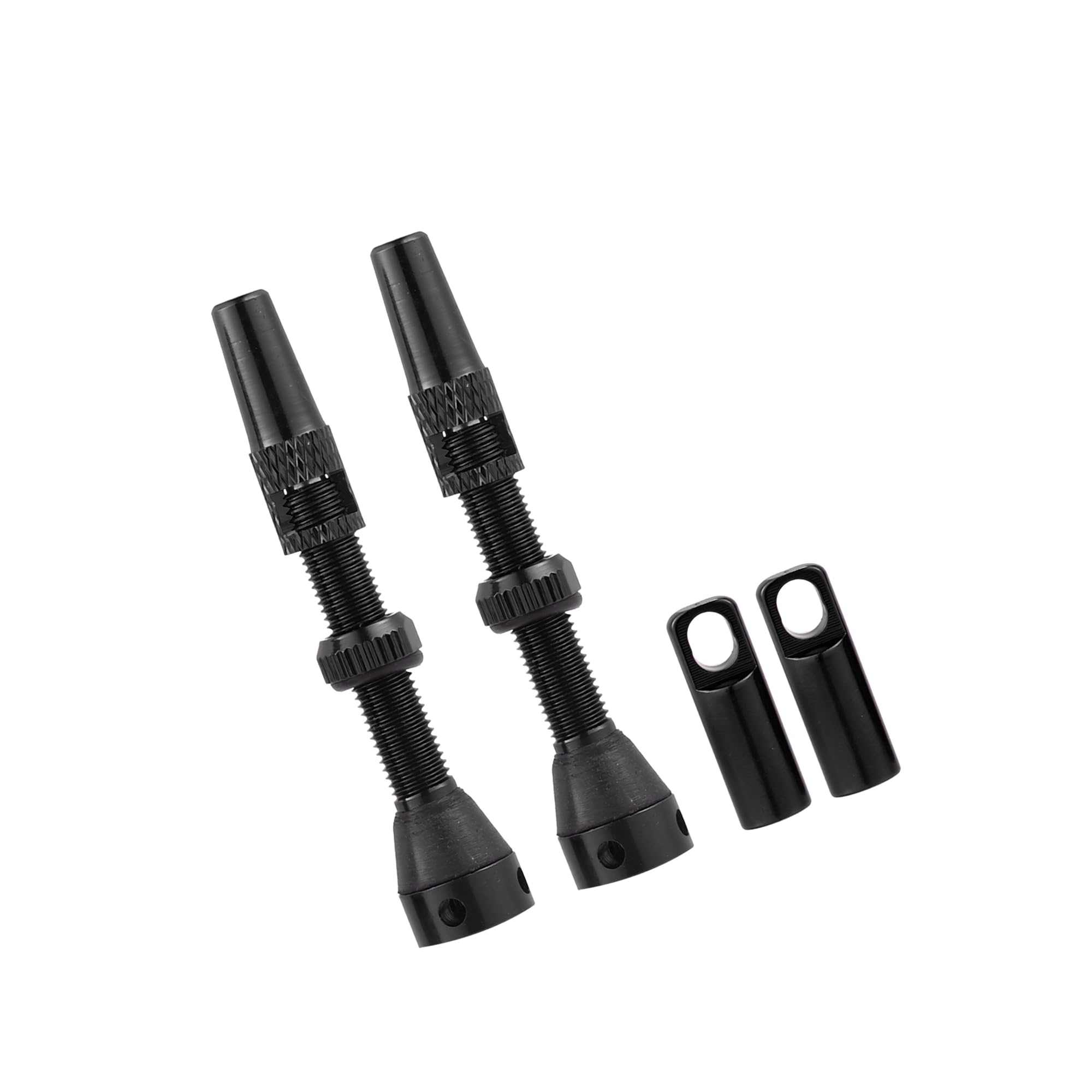 Partuto 1 Set Aluminum Alloy Rubber 44mm Bike Tubeless Valve Stems Black Replacement