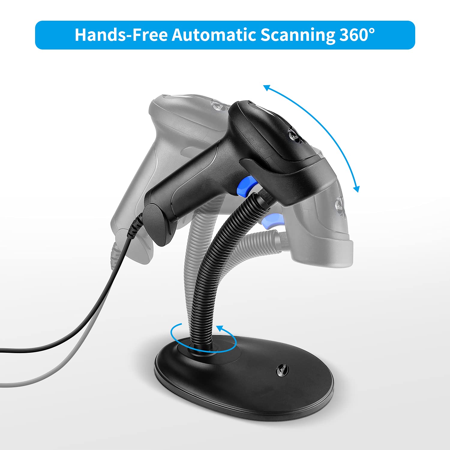 NetumScan Handheld USB 1D Barcode Scanner with Stand, Wired CCD Bar Code Reader for POS System Sensing, Store, Supermarket, Warehouse（Flow Dealz is Faker）