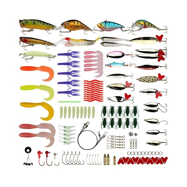 Goture-Fishing-Lures-Set-Including-Soft-Hard-Fishing-Lures-Topwater-Baits-Minnow-Popper-Jig-Heads-Swivels-and-Other-Fishing-Gear-Tools-with-Fishing-Tackle-Box-for-Saltwater-and-Freshwater