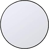 Truu DesignElegant Round Mirror, 27.5 Inch Diameter, Black Rubber Frame Circle Mirror,Wall Mounted Mirror, Versatile Decorative Mirror for Living Room, Bedroom, Bathroom,Entryway and Vanity