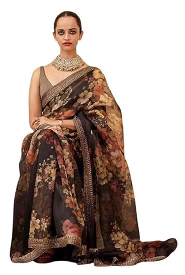 Trending Digital Print With Organza Silk Women's Saree