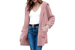 SOMTHRON Women Hooded Fur Outerwear Parka Coat Shearling Longline Teddy Trench Jacket