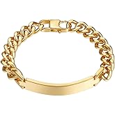 PROSTEEL Custom Bracelets for Men Women, Name Date Initial Quote Engraved Personalized Bracelet, Stainless Steel ID Bracelets, 7.5"/8.3"/9", Come with Box