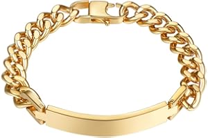 PROSTEEL Custom Bracelets for Men Women, Name Date Initial Quote Engraved Personalized Bracelet, Stainless Steel ID Bracelets, 7.5"/8.3"/9", Come with Box