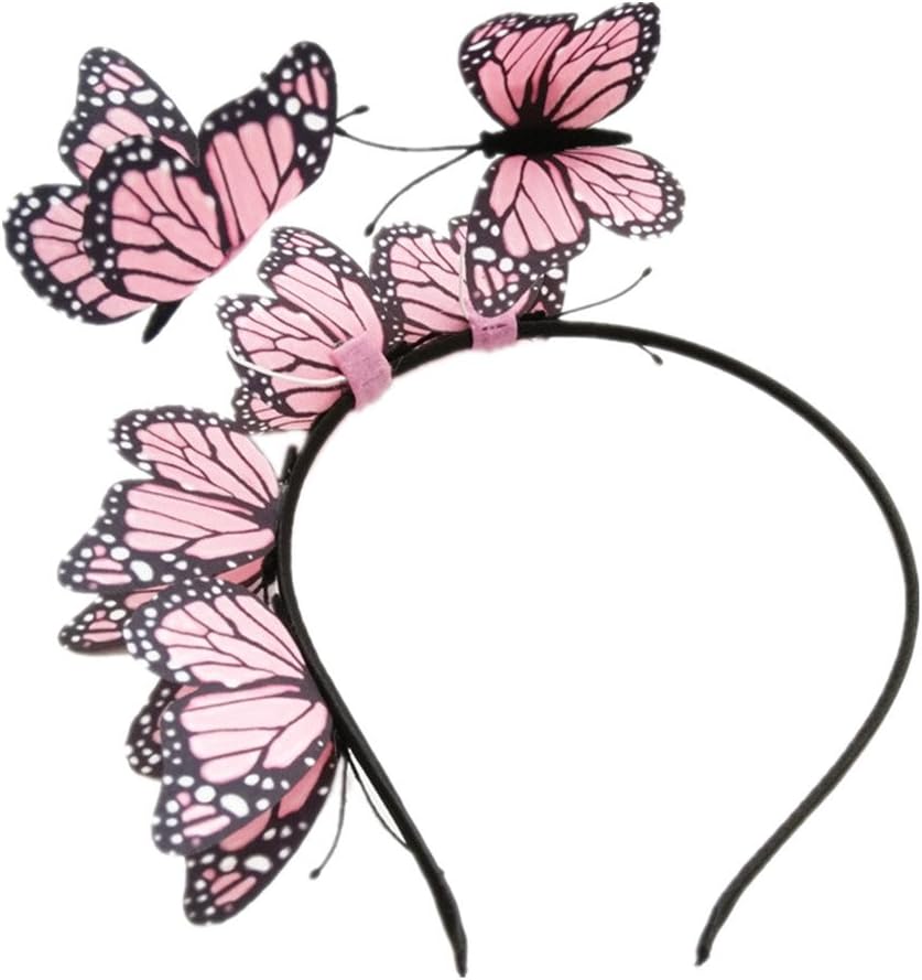 cuhair 1pcs Three-dimensional Butterfly Wedding Super-sen Headbands Hair Hoop Hair Accessories For Women Girls (rose)