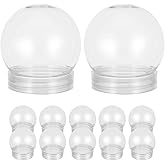PACKOVE 20pcs Plastic Snow Globe DIY Snow Globe Clear Plastic with Screw Off Water Globe Jar Empty for DIY Crafts Christmas Home Decoration (L*H: 5.3 x 6CM)