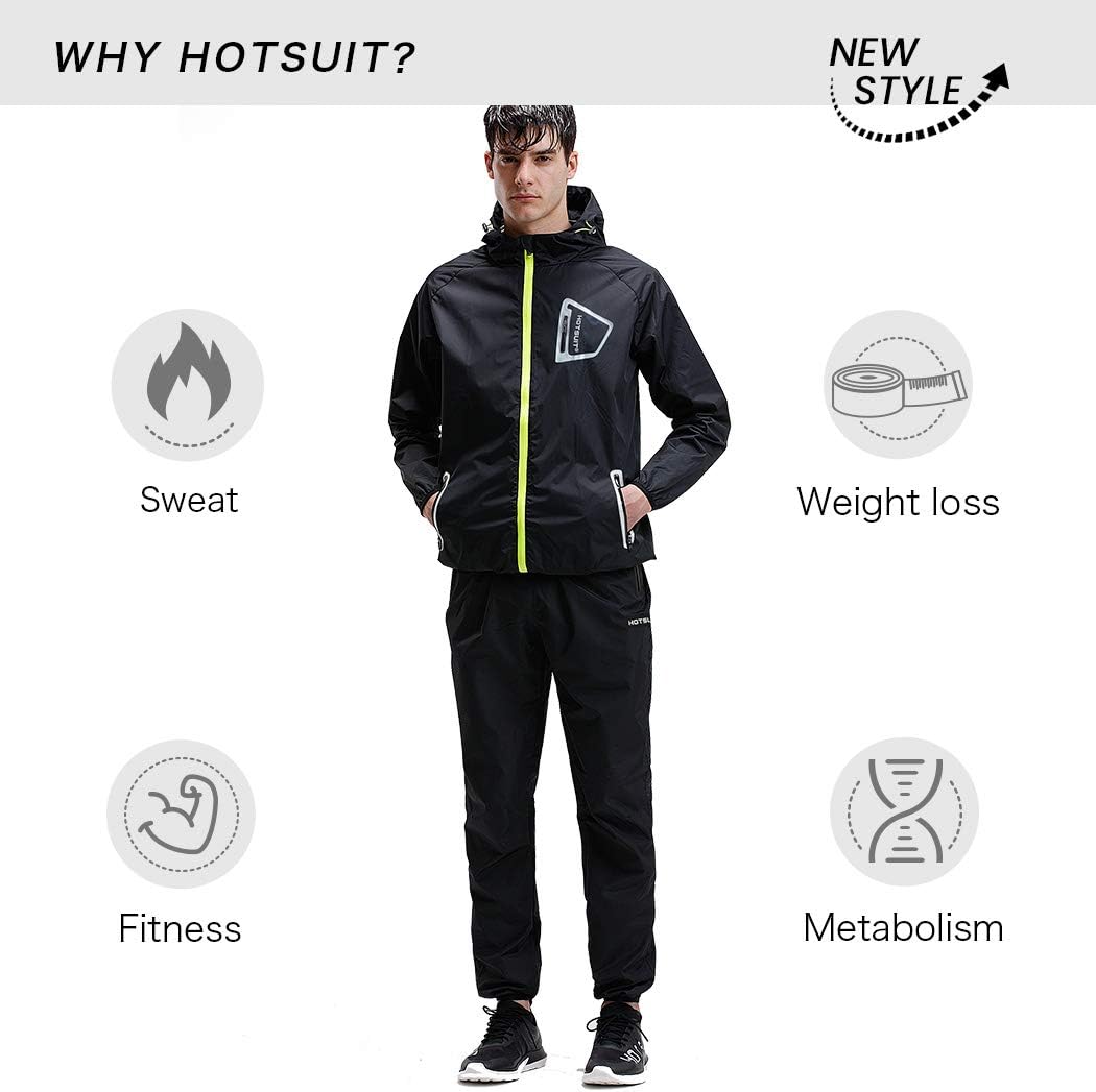 HOTSUIT Sauna Suit Men Anti Rip Boxing Sweat Suits Exercise Workout Jacket : Sports & Outdoors