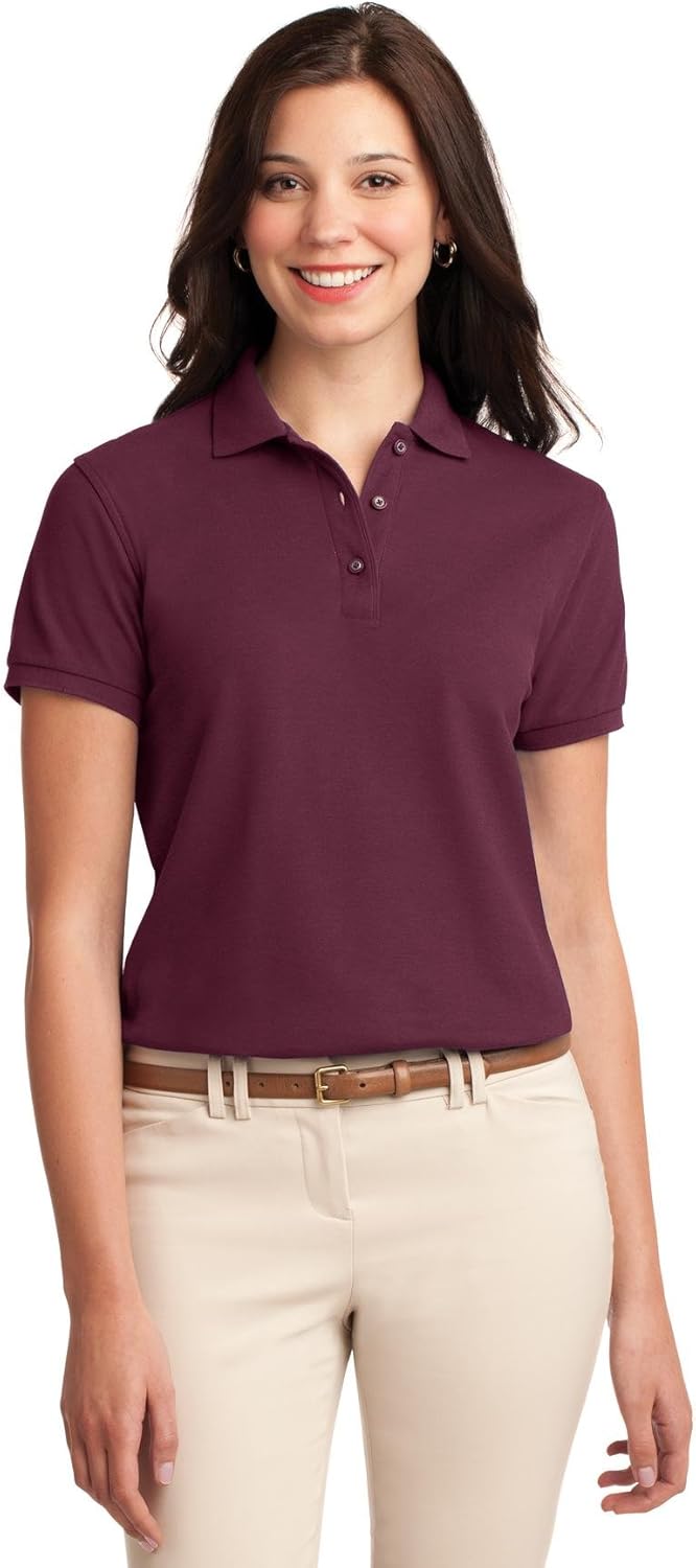 Port Authority Ladies Silk Touch Polo. L500 at  Women’s Clothing store