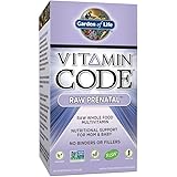 Garden of Life Vitamin Code Raw Prenatal Vegetarian Multivitamin Supplement with Folate, Iron, Probiotics & Ginger | Non-GMO, Dairy & Gluten Free, Best Whole Food Vitamin for Mom & Baby, 180 Capsules