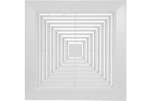 POPETPOP Bathroom Exhaust Fan Cover 14x14 Inch Square Ceiling Vent Grille with Springs White Replacement
