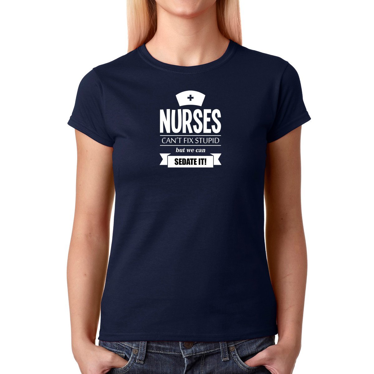 Fashions Nurse Can't Fix Stupid But We Can Sedate It Hilarious T Shirt