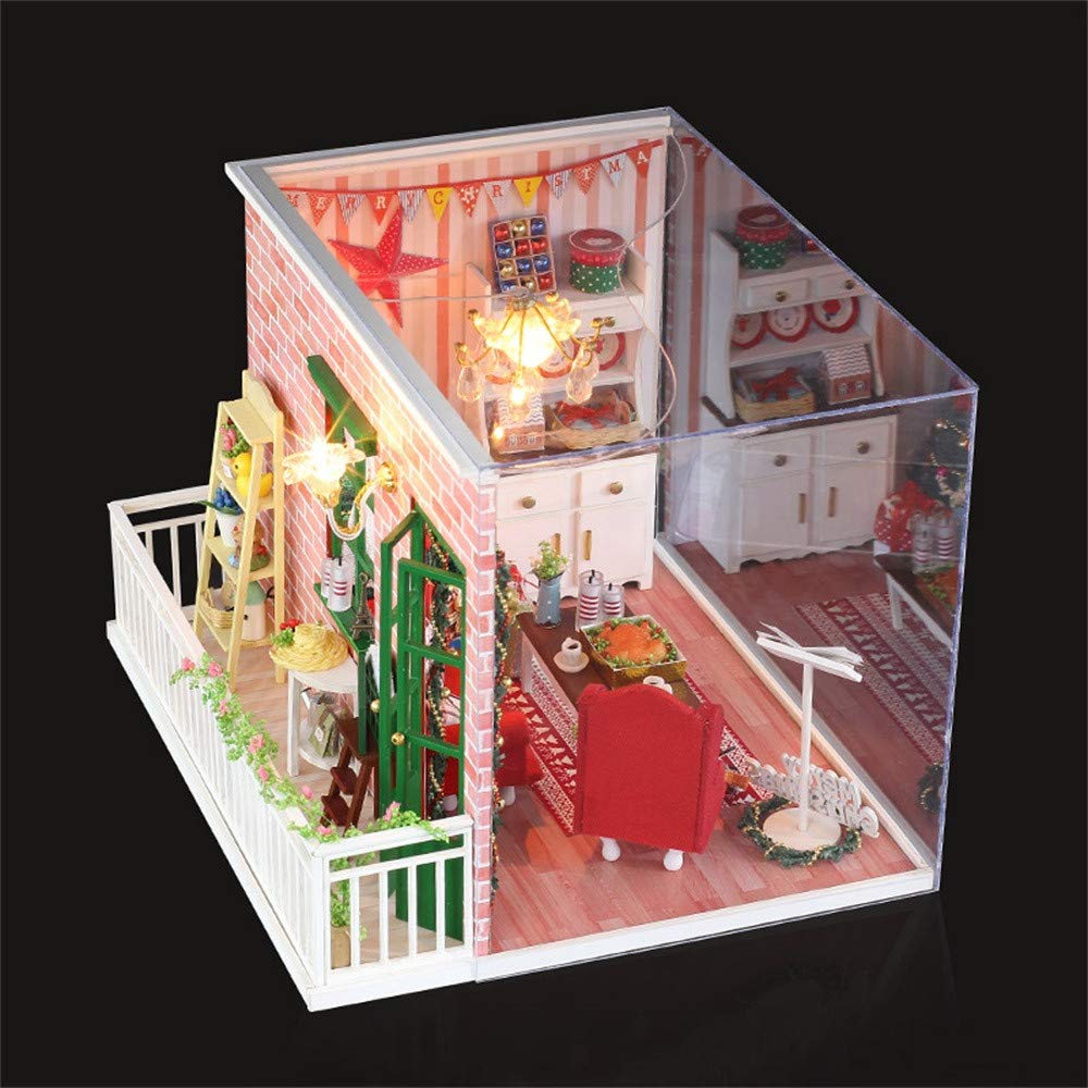 Toys Games Christmas Led House Decorate Wooden Diy Lovely House
