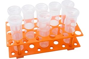 KIBBEH 8Pcs 60ml Large Floral Tubes with Rack Holder, Detachable Floral Tubes Holder for Milkweed Leaf, Stem and Flower Cutting, More Stable Flower Holder