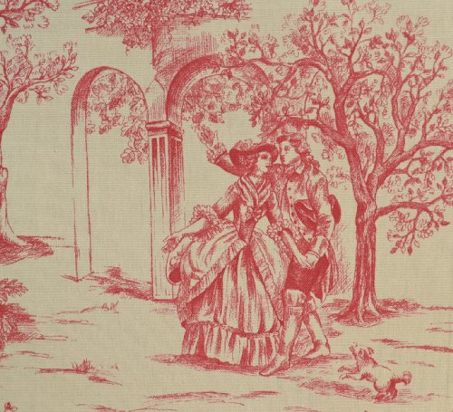 Red Toile Fabric Direct From France Toile De Jouy Aimee