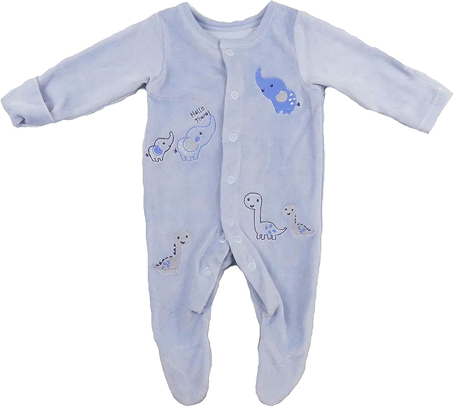 baby boy velour babygrow