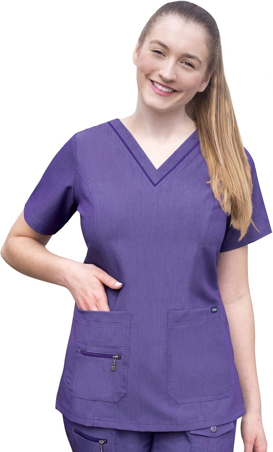 Adar Pro Heather Scrubs for Women Elevated VNeck Scrub Top Amazon
