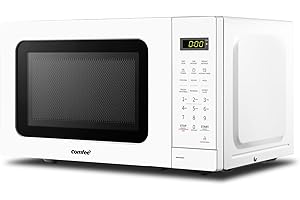 COMFEE' CM-M201K(WH) Countertop Microwave Oven with Express Cook, 6 Preset Menus and Kitchen Timer, 0.7 cu.ft. (20L), 700W, W