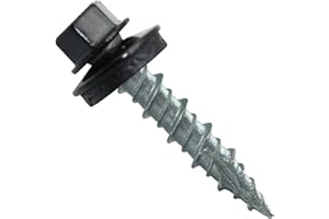 JAKE SALES Metal ROOFING SCREWS: (250) 10 x 1" Black Hex Head Sheet Metal Roof Screw. Self starting metal to wood siding screws. EPDM washer. Colored head