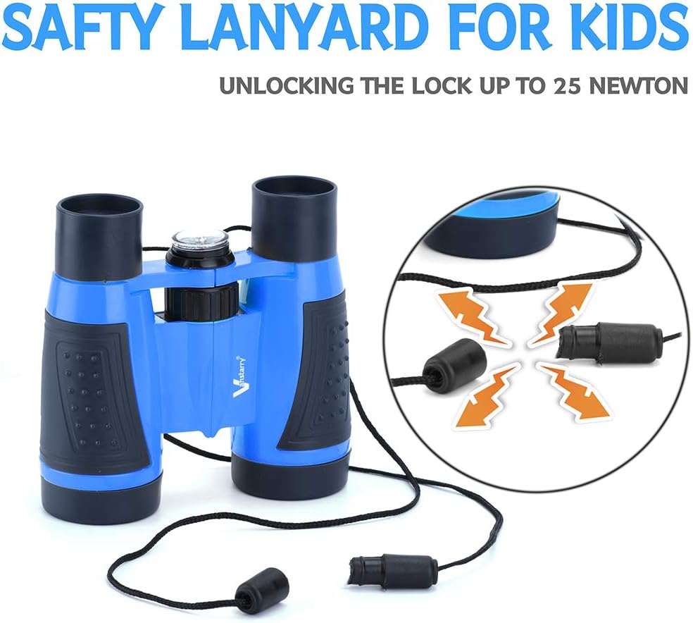 Vanstarry Kids Binoculars, 5X30 Optical Lens - Compact High Resolution Kids Binoculars for Kids Camping, Hiking, Bird Watching and Outdoor Exploring - Including Compass : Camera & Photo