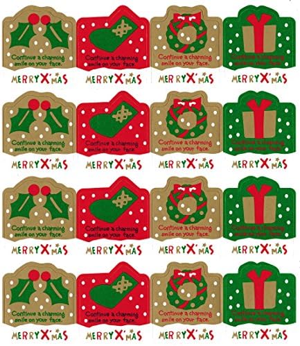 LSW Set of 120 Merry Christmas Holly, Stocking, Wreath, Present Holiday Stickers
