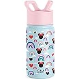 Simple Modern Disney Minnie Mouse Kids Water Bottle with Straw Lid | Reusable Insulated Stainless Steel Cup for Girls, School | Summit Collection | 14oz, Minnie Mouse Rainbows