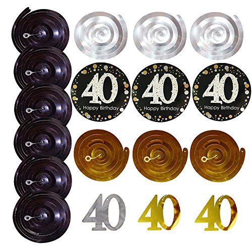 40th-Birthday-Decorations-Kit-Gold-Glitter-Happy-Birthday-Banner-Sparkling-Celebration-40-Hanging-Swirls-40th-Anniversary-Decorations
