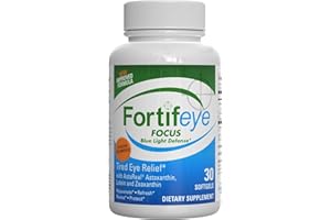 FORTIFEYE VITAMINS Fortifeye Focus Eye Care Supplement | Triple Carotenoid Including Astaxanthin, Lutein, and Zeaxanthin | 30 Softgel Capsules
